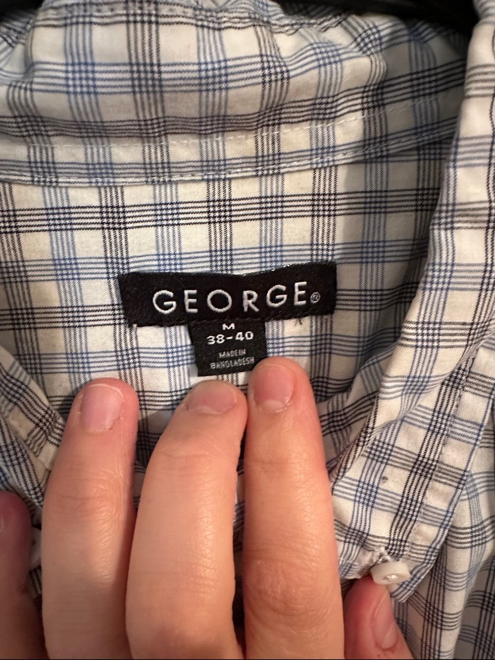 George Light Blue & White Checked Button-Down Shirt - Picture 2 of 2